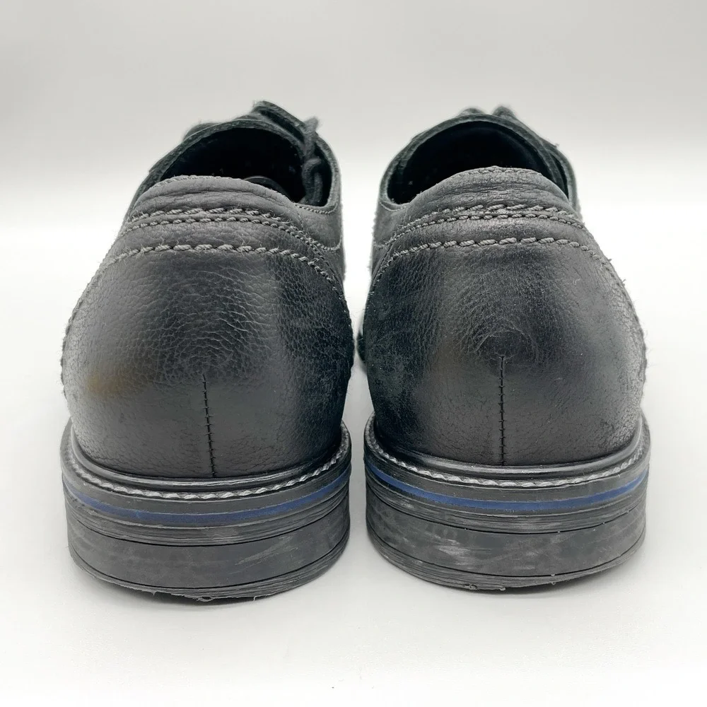 Mephisto Mens 8.5 Waino Oxford Black Leather Derby Shoes Casual Office Comfort